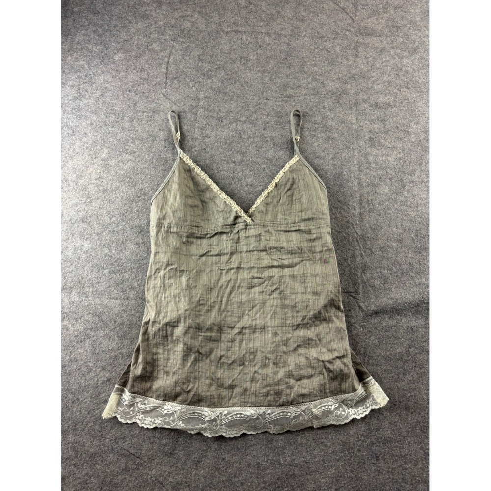 Toy G. Grey Cotton Linen Silk Lace Trim Camisole Top Italy‎ Feminine Babydoll 6
